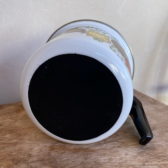 SAN IGNACIO Vintage 70’s MCM Enamelware Open 1 Qt Sauce Pot w/Handle Nantucket - Picture 8 of 9